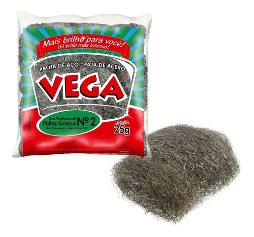 Kit Palha De Aço Número 02 Vega Steel Profissional 1000 Unid