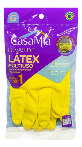 Luva De Látex Limpeza E Serviços Multiuso Tamanho G Casamia