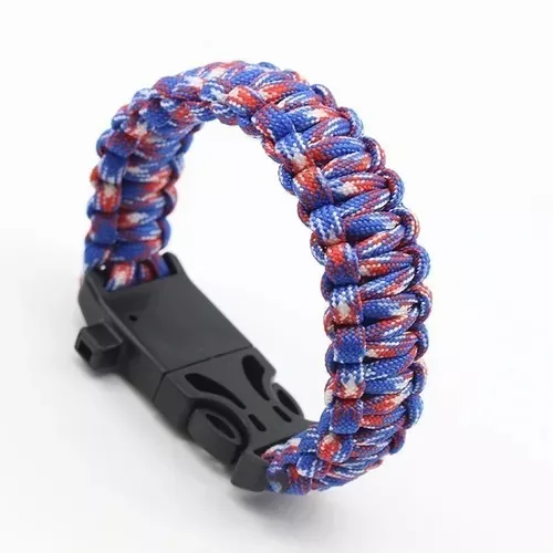 Pulsera Tactica Supervivencia Pedernal Paracord Brujula 5en1