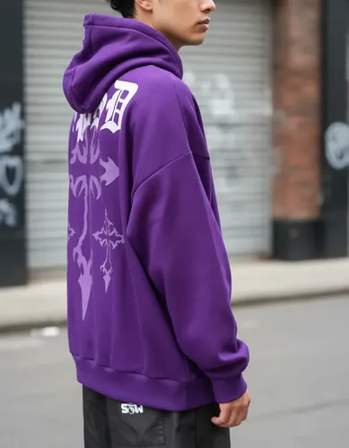 Blusa Moletom Trip Side Roxo Cruz Tag Hard Gang Street Skate