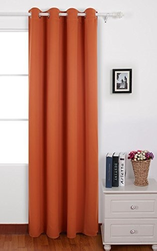 Juego De Cortinas Color Naranja Con Aislacion Termica