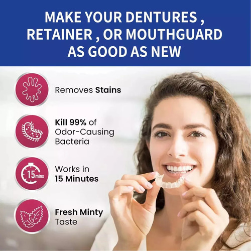 100 Comprimidos Para Limpeza De Dentaduras Que