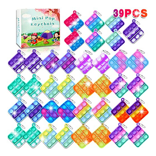 39 Pcs Mini Pop Keychain Fidget Toys Stress Relief Qpbvb