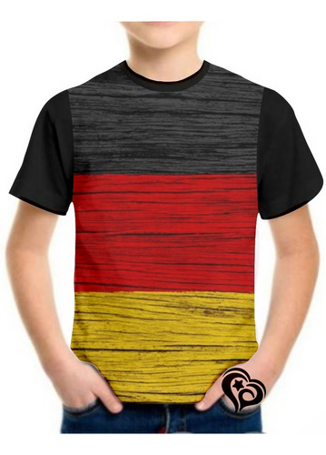 Camiseta Bandeira Da Alemanha Masculina Infantil Blusa