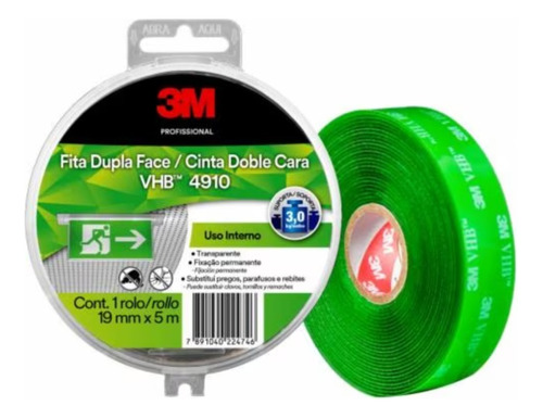 Cinta Doble Faz / Cara Vhb 4910 3m Interior 12mm X 5mt