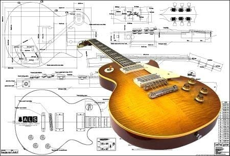 Guitarra Electrica Plan Of Paul '59 Impresion Escala