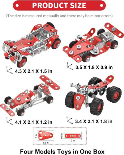 Ferthor Fun Racing Car Erector Sets Para Niños De 8 A 12 Año