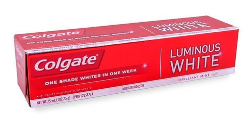 Caja Pasta Dental Colgate Luminous White De 75 Ml Con 48 Pzs