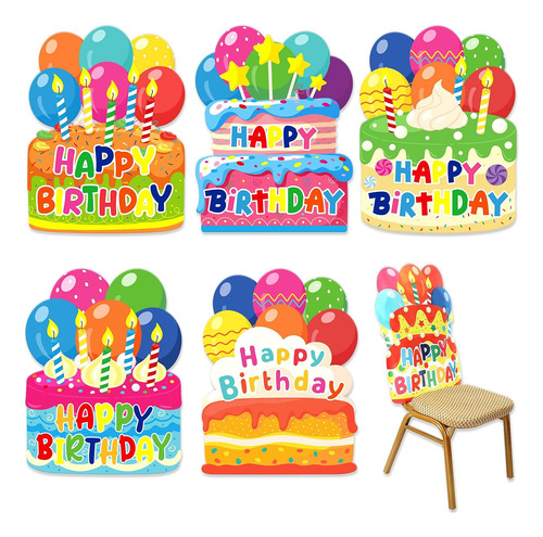 6 Fundas Para Sillas De Cumpleaños Para Niños, De 26 X 20 Pu