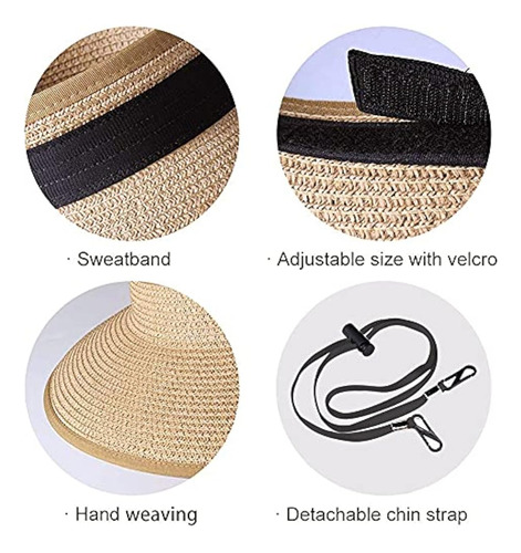 Sombrero Con Visera Para El Sol Para Mujer Color Caqui Caqui M Tejido