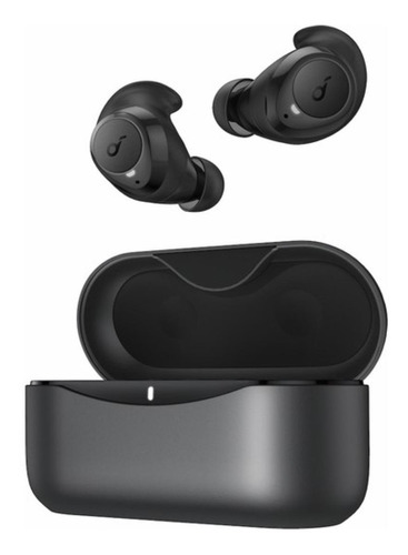 Audífonos in-ear inalámbricos  bluetooth Soundcore Life Series Life Dot 2 negro con luz LED sonido HD hasta 100 horas de batería