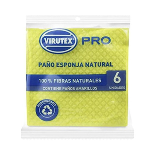 Paño Esponja Natural Virturex X6 Unidades