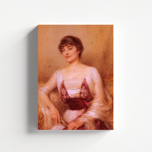 Cuadro Decorativo Canvas 25*30cm Retrato Mujer Abanico