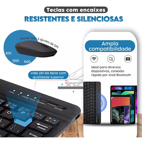* Kit De Teclado Y Ratón Bluetooth Magnético For Lite P610