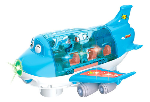 Brinquedo Avião Bate E Volta Azul Com Luz E Som - Zoop Toys
