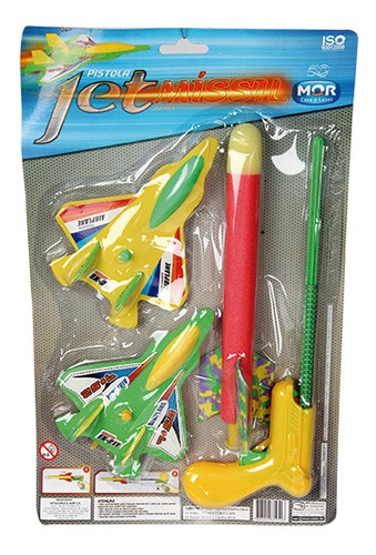 Imagem 2 de 2 de Pistola De Brinquedo Jet Míssil Com 1 Míssil E 2 Aviões Mor