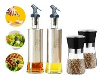 Comprar 2 Moedores De Sal Pimenta + 2 P. Azeite Inox 300ml-kit 4pçs