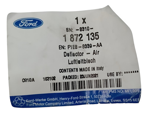 Deflector De Aire Radiador Ext Intermedio Izq Focus Orig