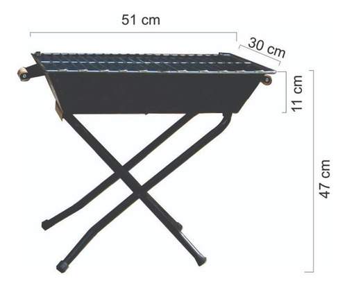 Parrillera Mediana Con Patas Plegables. 51 Cm. X 30 Cm,