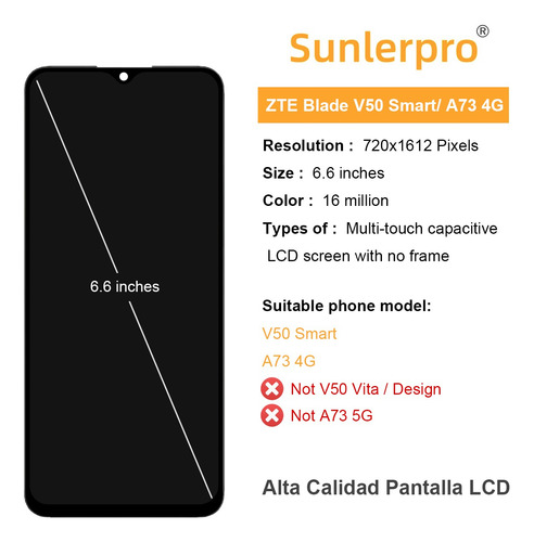 Para Zte Blade V50 Smart/ A73 4g Pantalla Lcd+herramient