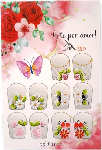 comprar 120 Adesivos 100% Artesanais Unhas Joias Pingentes Strass