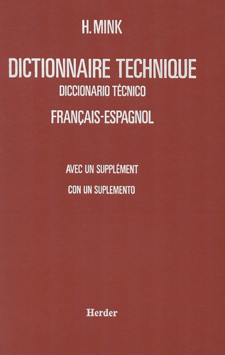 Libro Diccionario Tecnico (volumen I) Frances - Español