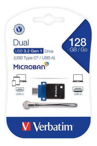 Memoria Dual Usb C Usb A Verbatim 128gb 3.2