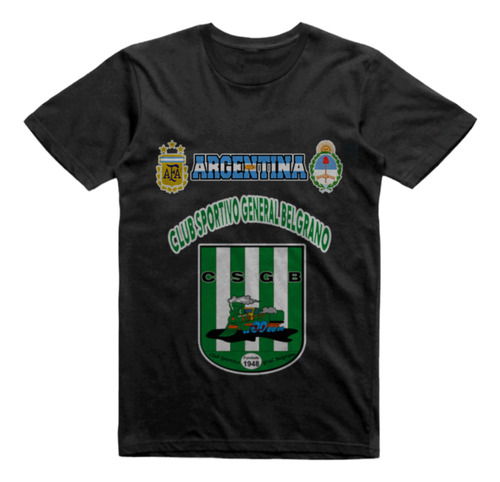 Remera Infantil Negra General Belgrano Rosario Frontera