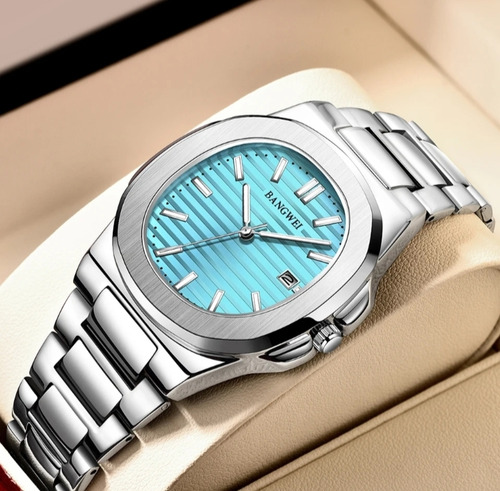 Relógio Masculino Bangwei Bw883 Prova D'água Pulseira Em Aço