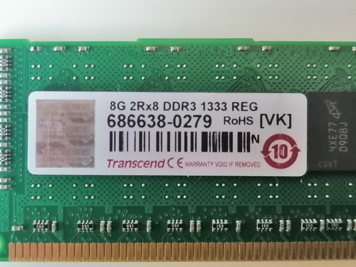 Memoria De Servidor 8gb 2rx8 Ddr3 1333mhz Reg Ecc