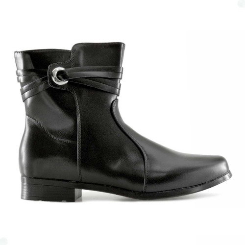 Bota Feminina Fushida Cano Baixo Flat Zíper Lateral