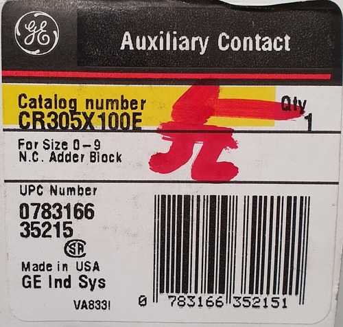 Imagen 5 de 5 de Contacto Auxiliar Ge P/contactor Cr305x100e