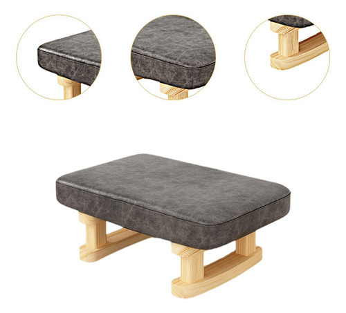 Acogedor Reposapiés De Madera Para La Relajación De Gris