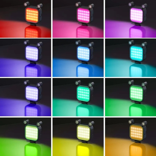 Imagen 7 de 10 de Microfono Stereo 2 En 1 Con Panel De Luz Led Rgb Y Blanca