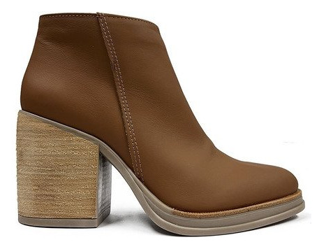 Botas Mujer Cuero Natural Suela Caña Baja Prego Gina