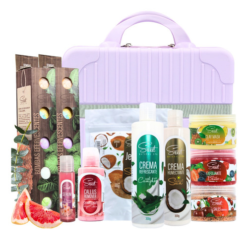 Kit Maletín Sweet Spa Cuidado Pedicura Exfoliante Crema 20pz