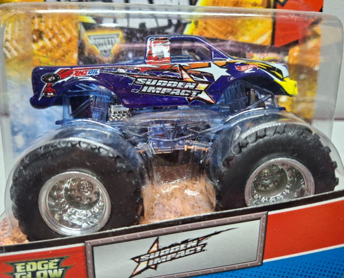 Mattel Hot Wheels 1:64 Monster Jam Sudden Impact Edge Glow Azul (Usado)