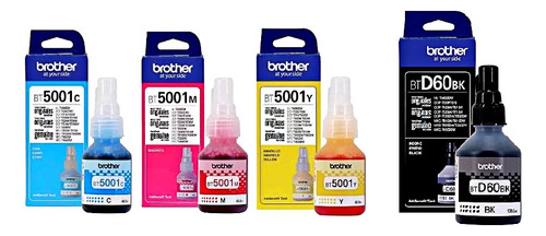 Tinta Brother Original Set X 4 Botellas Btd60bk