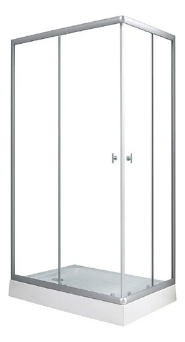 Shower Rectangular Lens 100x80 Cromado Transparente Joytek Transparente Blanco