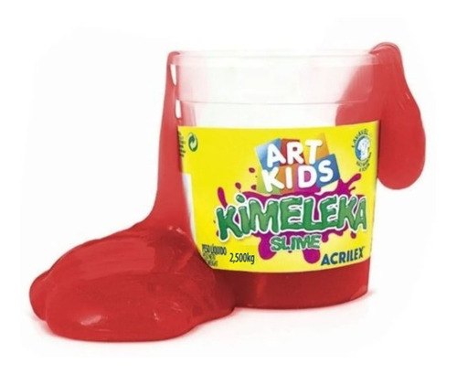 Slime Kimeleka Tradicional Massinha Lavável Cor Vermelho