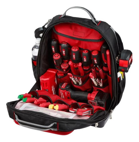 Mochila Porta Herramientas Milwaukee Base Reforzada 48228200 Color Rojo