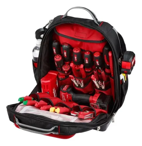 Mochila Milwaukee 48-22-820 Ideal Para Herramientas Y Laptop Color Rojo /  Negro