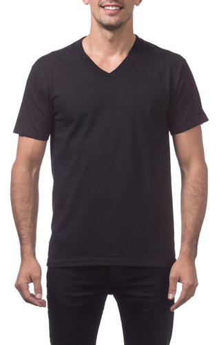 Pro Club - Camiseta Con Cuello En V Para Hombre, Color Negro