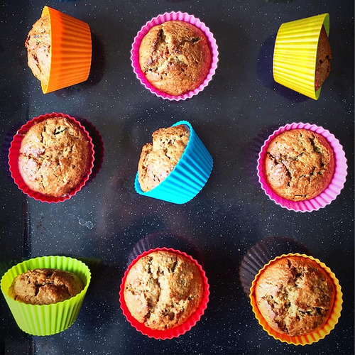 Meibeidor - Moldes De Silicona Para Cupcakes, Paquete De 24