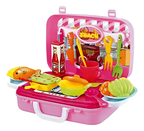 Juego De Cocina En Valija C Ruedas Accesorios Completo