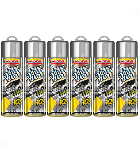 6x Pano Toalha Enxuga Tudo Ultra Absorvente 10x Água Luxcar