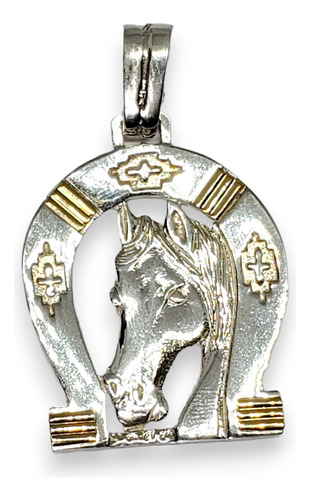 Dije Plata Y Oro Herradura Y Caballo