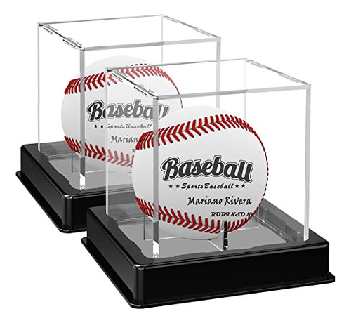 2 Pack Baseball Display Case, Upgraded Baseball Holder ...