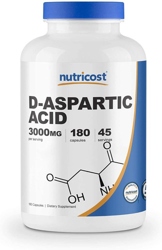 Ácido D-aspártico Nutricost 3000 Mg 180 Cápsulas