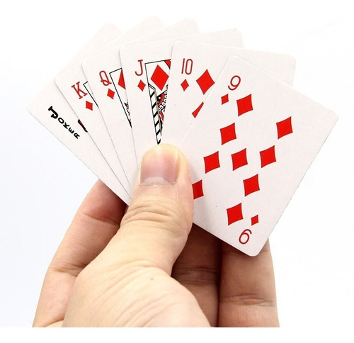 Baraja Mini Poker (trucos De Magia) Cartas Miniatura 54x37mm